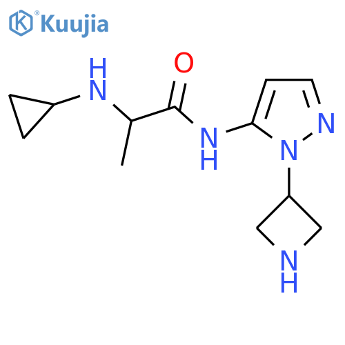 N-1-(azetidin-3-yl)-1H-pyrazol-5-yl-2-(cyclopropylamino)propanamide structure