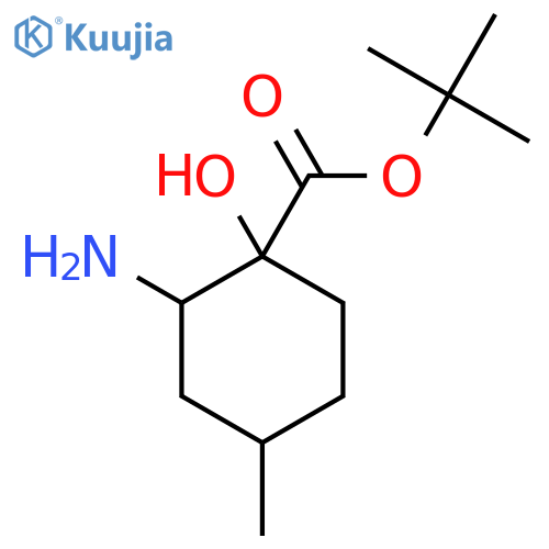 Tert-butyl 2-amino-1-hydroxy-4-methylcyclohexane-1-carboxylate structure