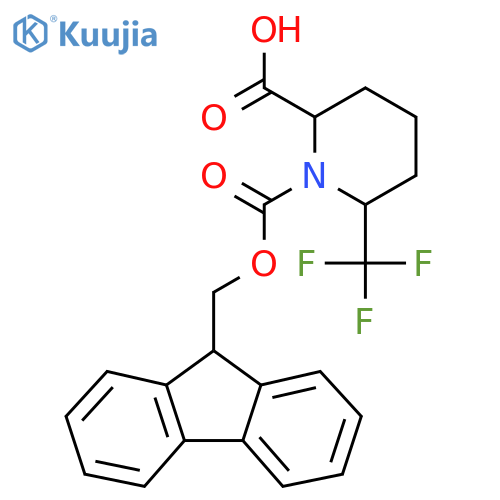 1-{[(9H-fluoren-9-yl)methoxy]carbonyl}-6-(trifluoromethyl)piperidine-2-carboxylic acid structure