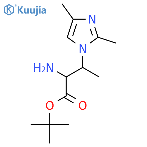 tert-butyl 2-amino-3-(2,4-dimethyl-1H-imidazol-1-yl)butanoate structure