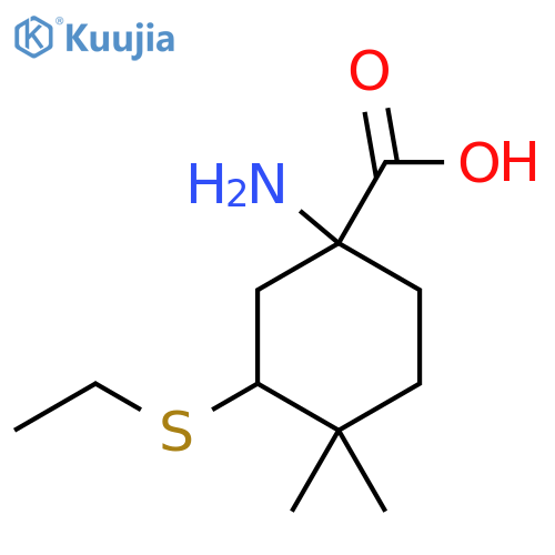 1-Amino-3-(ethylsulfanyl)-4,4-dimethylcyclohexane-1-carboxylic acid structure