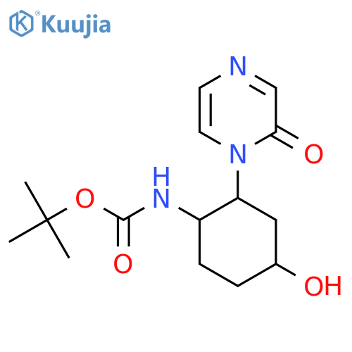 tert-butyl N-[4-hydroxy-2-(2-oxo-1,2-dihydropyrazin-1-yl)cyclohexyl]carbamate structure