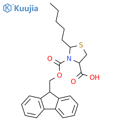 3-{[(9H-fluoren-9-yl)methoxy]carbonyl}-2-pentyl-1,3-thiazolidine-4-carboxylic acid structure
