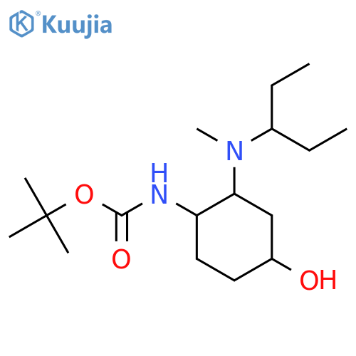 tert-butyl N-{4-hydroxy-2-[methyl(pentan-3-yl)amino]cyclohexyl}carbamate structure