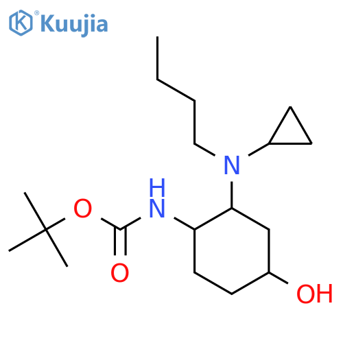 tert-butyl N-{2-[butyl(cyclopropyl)amino]-4-hydroxycyclohexyl}carbamate structure