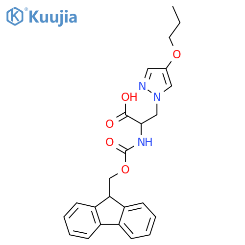 2-({(9H-fluoren-9-yl)methoxycarbonyl}amino)-3-(4-propoxy-1H-pyrazol-1-yl)propanoic acid structure