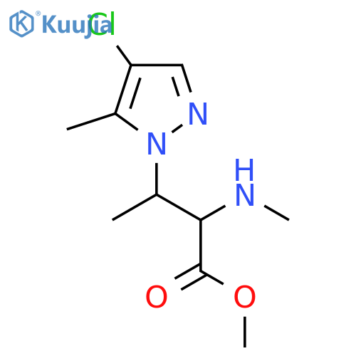 methyl 3-(4-chloro-5-methyl-1H-pyrazol-1-yl)-2-(methylamino)butanoate structure