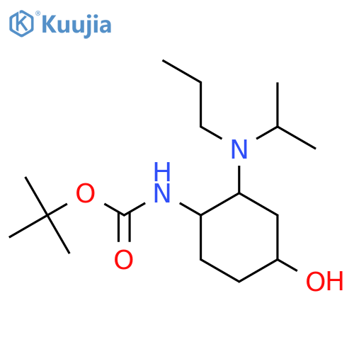 tert-butyl N-{4-hydroxy-2-[(propan-2-yl)(propyl)amino]cyclohexyl}carbamate structure