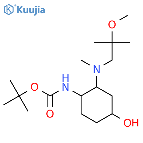 tert-butyl N-{4-hydroxy-2-[(2-methoxy-2-methylpropyl)(methyl)amino]cyclohexyl}carbamate structure