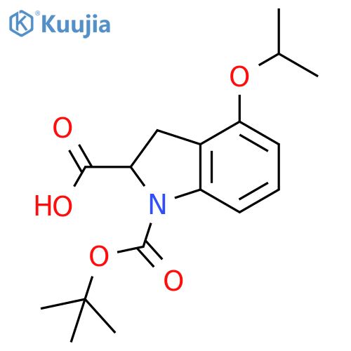 1H-Indole-1,2-dicarboxylic acid, 2,3-dihydro-4-(1-methylethoxy)-, 1-(1,1-dimethylethyl) ester structure