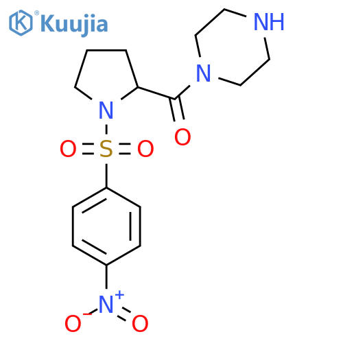 1-[1-(4-Nitrobenzenesulfonyl)pyrrolidine-2-carbonyl]piperazine structure