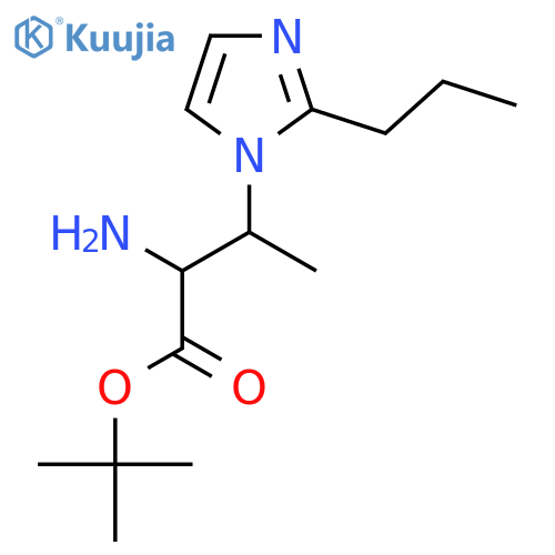 tert-butyl 2-amino-3-(2-propyl-1H-imidazol-1-yl)butanoate structure