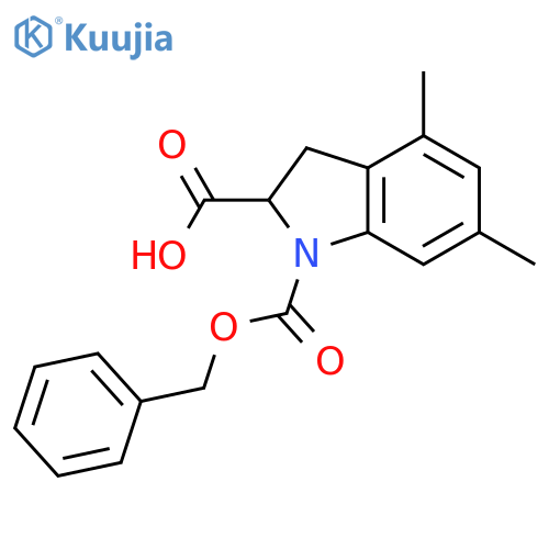 1H-Indole-1,2-dicarboxylic acid, 2,3-dihydro-4,6-dimethyl-, 1-(phenylmethyl) ester structure