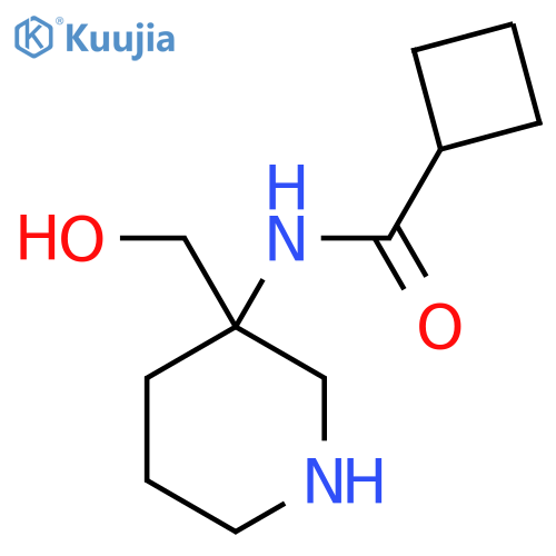 N-[3-(hydroxymethyl)piperidin-3-yl]cyclobutanecarboxamide structure