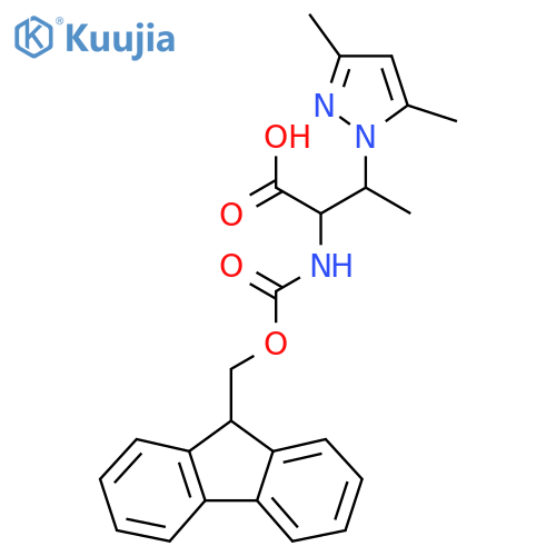 3-(3,5-dimethyl-1H-pyrazol-1-yl)-2-({(9H-fluoren-9-yl)methoxycarbonyl}amino)butanoic acid structure