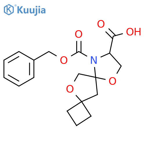 7,12-Dioxa-10-azadispiro[3.1.4.2]dodecane-9,10-dicarboxylic acid, 10-(phenylmethyl) ester structure