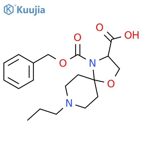 1-Oxa-4,8-diazaspiro[4.5]decane-3,4-dicarboxylic acid, 8-propyl-, 4-(phenylmethyl) ester structure