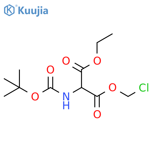 Propanedioic acid, 2-[[(1,1-dimethylethoxy)carbonyl]amino]-, 1-(chloromethyl) 3-ethyl ester structure