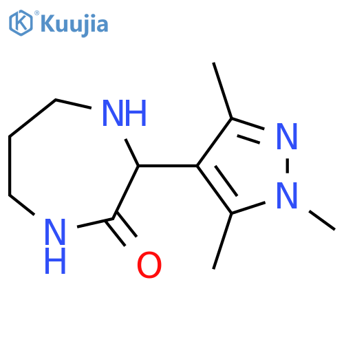3-(trimethyl-1H-pyrazol-4-yl)-1,4-diazepan-2-one structure