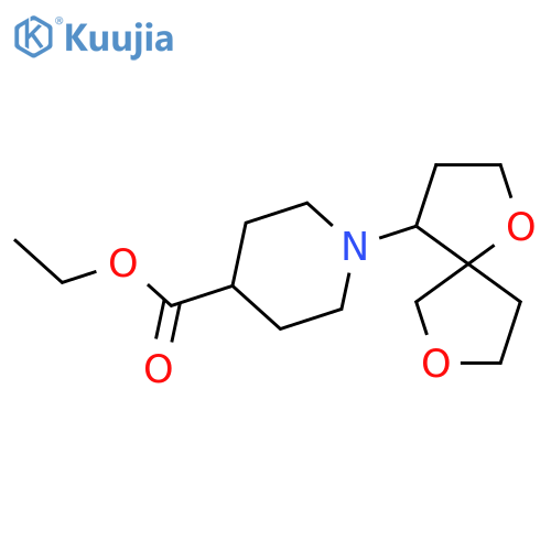 ethyl 1-{1,7-dioxaspiro4.4nonan-4-yl}piperidine-4-carboxylate structure