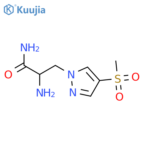 2-amino-3-(4-methanesulfonyl-1H-pyrazol-1-yl)propanamide structure