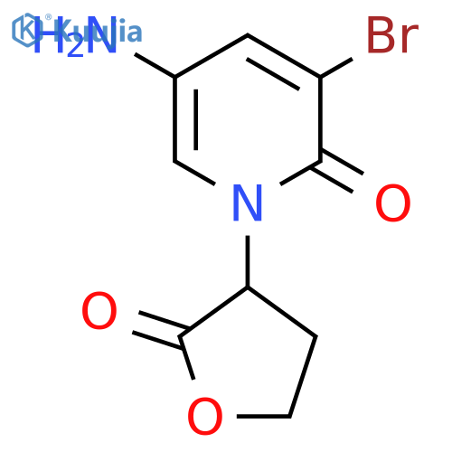 5-amino-3-bromo-1-(2-oxooxolan-3-yl)-1,2-dihydropyridin-2-one structure
