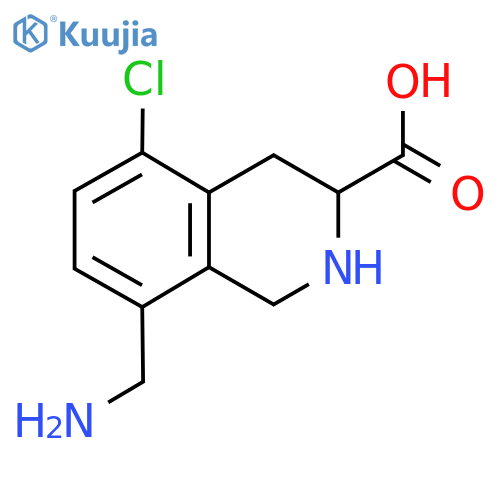8-(aminomethyl)-5-chloro-1,2,3,4-tetrahydroisoquinoline-3-carboxylic acid structure