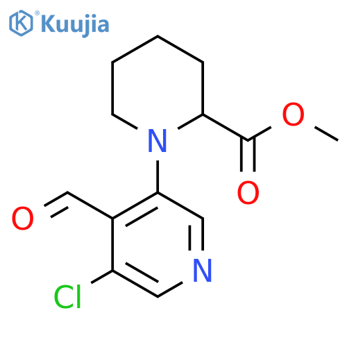 Methyl 1-(5-chloro-4-formylpyridin-3-yl)piperidine-2-carboxylate structure