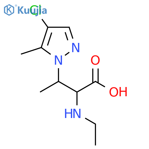 3-(4-chloro-5-methyl-1H-pyrazol-1-yl)-2-(ethylamino)butanoic acid structure