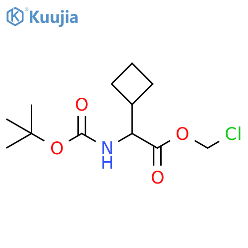 Cyclobutaneacetic acid, α-[[(1,1-dimethylethoxy)carbonyl]amino]-, chloromethyl ester structure