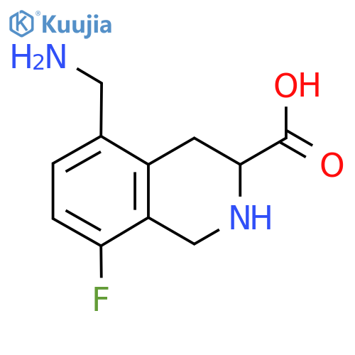 5-(aminomethyl)-8-fluoro-1,2,3,4-tetrahydroisoquinoline-3-carboxylic acid structure