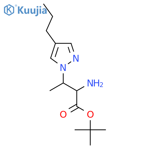 tert-butyl 2-amino-3-(4-propyl-1H-pyrazol-1-yl)butanoate structure