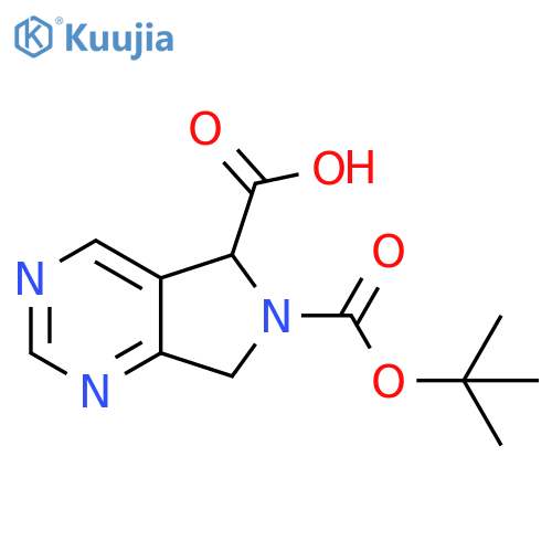 6-[(tert-butoxy)carbonyl]-5H,6H,7H-pyrrolo[3,4-d]pyrimidine-5-carboxylic acid structure