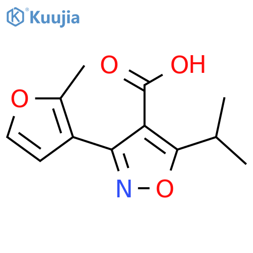 3-(2-Methylfuran-3-yl)-5-(propan-2-yl)-1,2-oxazole-4-carboxylic acid structure