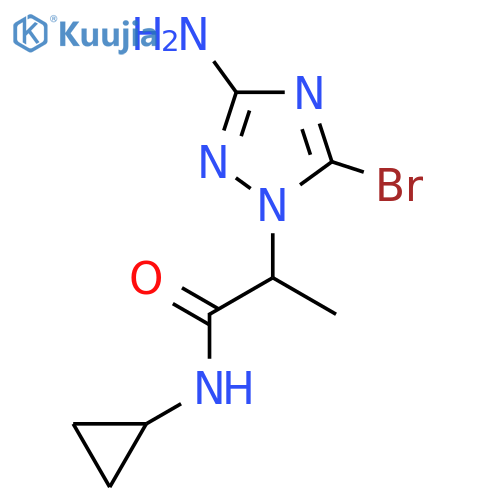 2-(3-amino-5-bromo-1H-1,2,4-triazol-1-yl)-N-cyclopropylpropanamide structure
