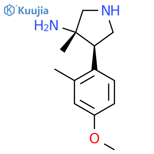 rac-(3R,4S)-4-(4-methoxy-2-methylphenyl)-3-methylpyrrolidin-3-amine structure