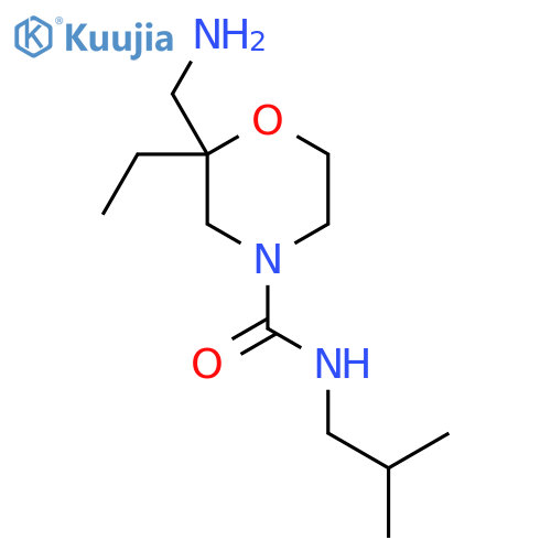 2-(aminomethyl)-2-ethyl-N-(2-methylpropyl)morpholine-4-carboxamide structure