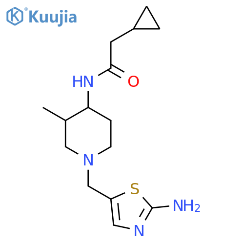 N-{1-[(2-amino-1,3-thiazol-5-yl)methyl]-3-methylpiperidin-4-yl}-2-cyclopropylacetamide structure