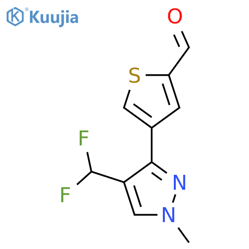 4-4-(difluoromethyl)-1-methyl-1H-pyrazol-3-ylthiophene-2-carbaldehyde structure