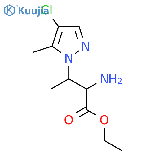 ethyl 2-amino-3-(4-chloro-5-methyl-1H-pyrazol-1-yl)butanoate structure