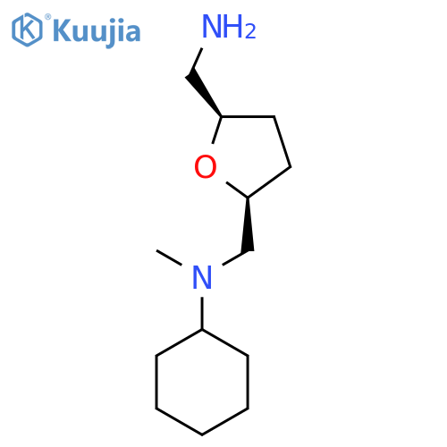 rac-N-{[(2R,5S)-5-(aminomethyl)oxolan-2-yl]methyl}-N-methylcyclohexanamine structure