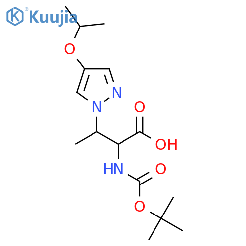 2-{(tert-butoxy)carbonylamino}-3-4-(propan-2-yloxy)-1H-pyrazol-1-ylbutanoic acid structure