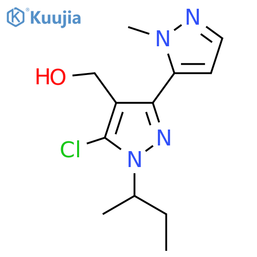 1-(butan-2-yl)-5-chloro-3-(1-methyl-1H-pyrazol-5-yl)-1H-pyrazol-4-ylmethanol structure
