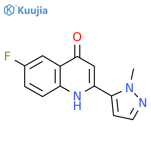 6-fluoro-2-(1-methyl-1H-pyrazol-5-yl)-1,4-dihydroquinolin-4-one structure