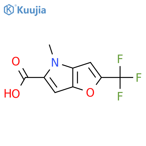 4-Methyl-2-(trifluoromethyl)furo[3,2-b]pyrrole-5-carboxylic acid structure