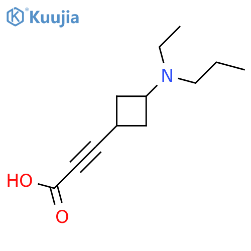 3-{3-[Ethyl(propyl)amino]cyclobutyl}prop-2-ynoic acid structure