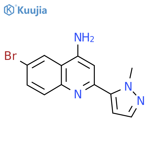 6-bromo-2-(1-methyl-1H-pyrazol-5-yl)quinolin-4-amine structure