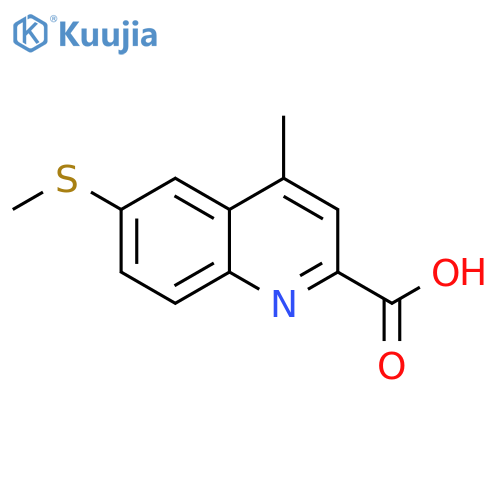 2-Quinolinecarboxylic acid, 4-methyl-6-(methylthio)- structure
