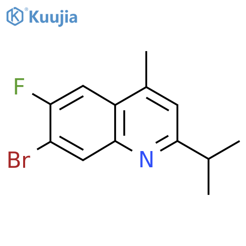 Quinoline, 7-bromo-6-fluoro-4-methyl-2-(1-methylethyl)- structure