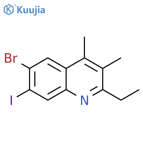 Quinoline, 6-bromo-2-ethyl-7-iodo-3,4-dimethyl- structure